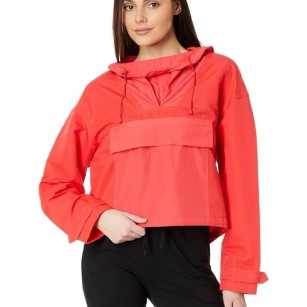 Sweaty Betty Nomad Pullover Hooded Jacket, Women’ Tulip Red Boxy Pocket, Size 4
